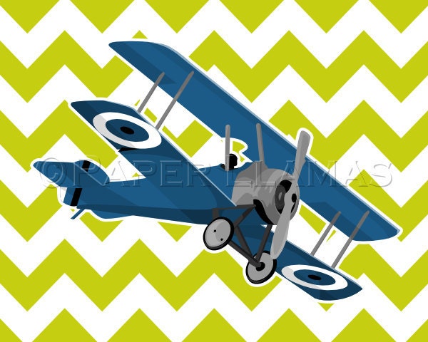 Baby boy nursery art - airplane art prints - Sopwith Camel - planes aircraft - children's art print - choose your colors