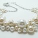 Chunky Pearl Necklace - White and off white/ivory cluster of pearls bridal, wedding, bridesmaids beaded jewelry necklace - Milky Way -