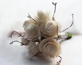 Bridal Bouquet Wedding Flowers Rose Flower Bouquet Unique Wedding Bouquet White / Ivory handmade bride bouquet
