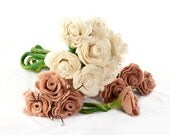 Custom Bridal Bouquet Bridesmaid Bouquet and 4 Boutonniere Wedding Flower Set package Roses Alternative Wedding Flowers