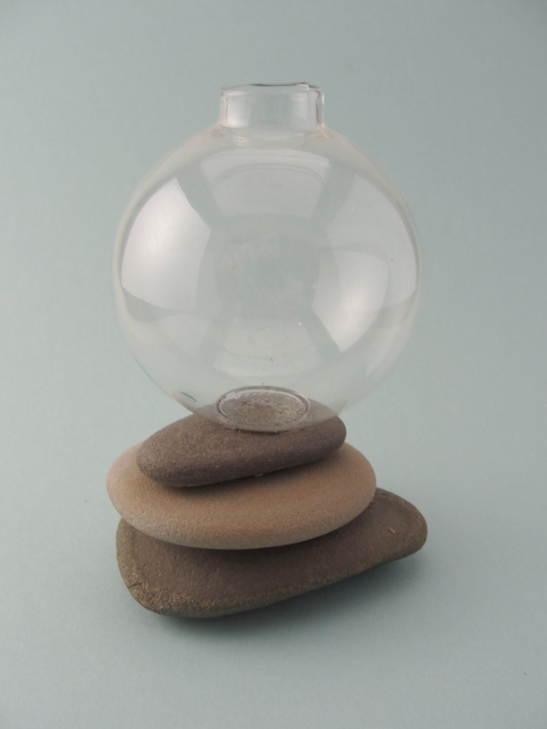 Bud Vase on Stack of Sea Stones - Single