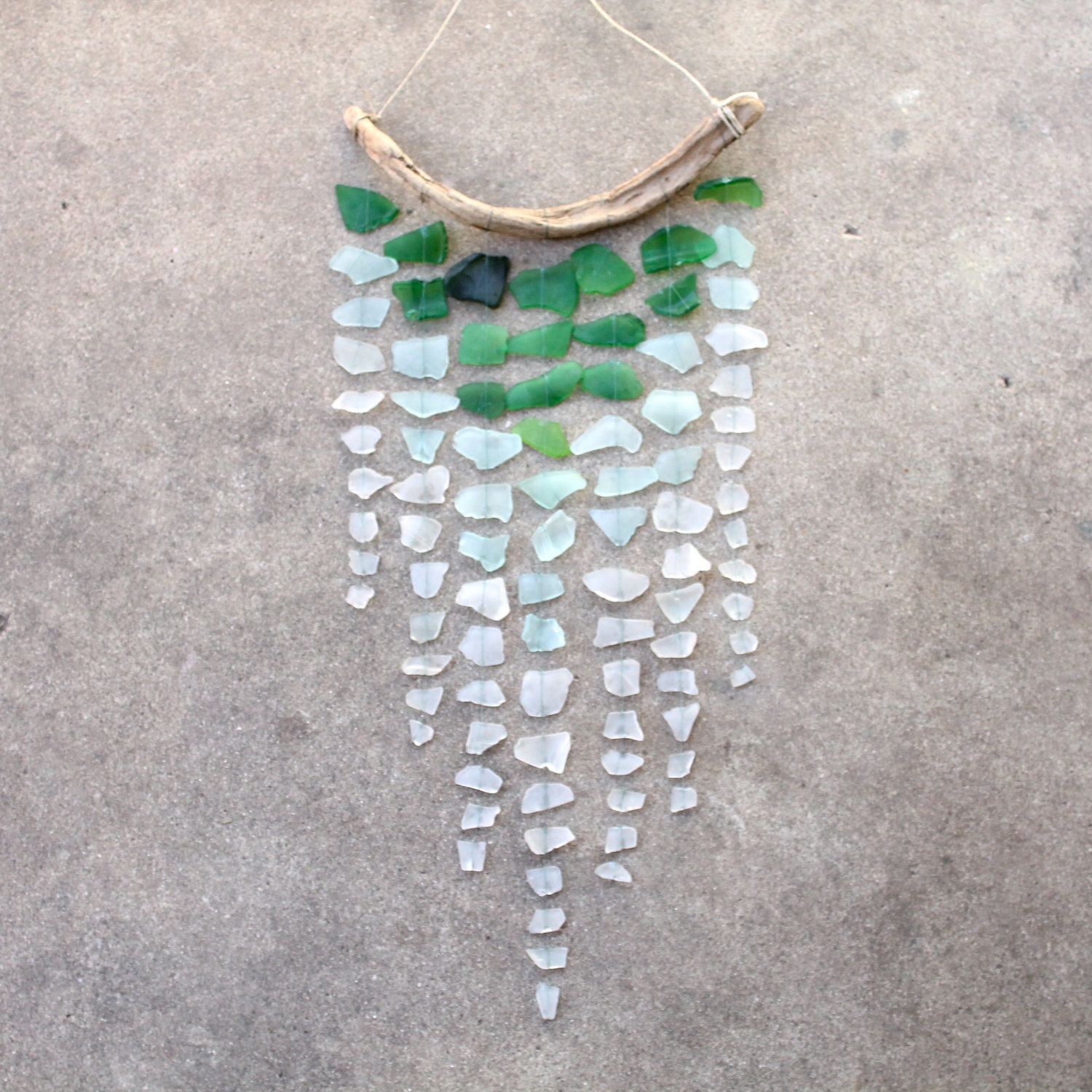 Sea Glass & Driftwood Mobile - Ombre