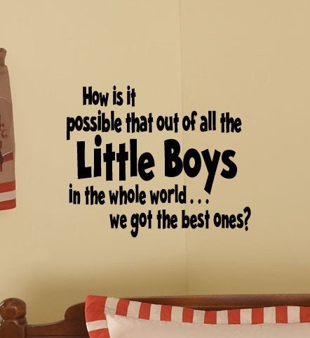 Kids Room BEST LITTLE BOYS Nursery Vinyl Wall Words Lettering Decal