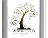 THUMBPRINT TREE, wedding tree guest book, fingerprint guest tree, Thumbprint Stamp Tree guest book, Love Birds, Wedding Poster 13x19 num.108