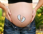Fun and Unique "Little Feet" Baby Bump Pregnancy Stickers