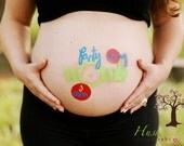 Fun and Unique "Party in my WOMB " Baby Bump Pregnancy Sticker