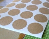 Kraft Paper Stickers 1 inch round Label Sticker Seals - 112 BLANKS for packaging, gift wrapping