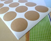 Kraft Sticker Seals 1 1/2 inch Round Stickers BLANK Kraft Labels Set of 60