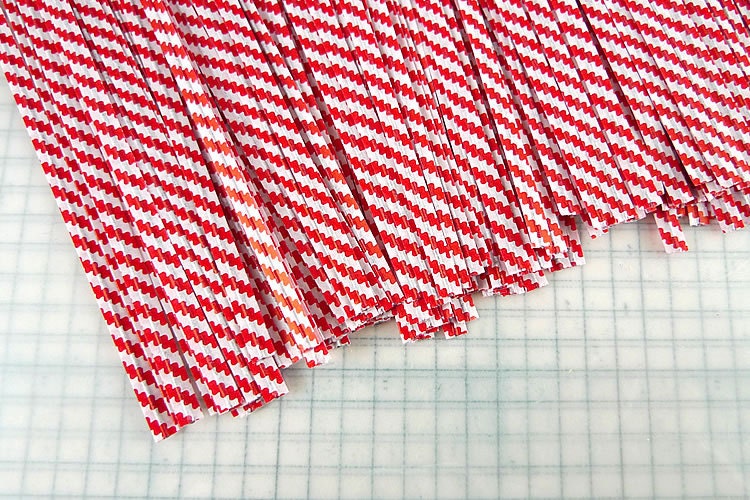 Red and white stripe Twist Ties - Pack of 50 Red Twisties
