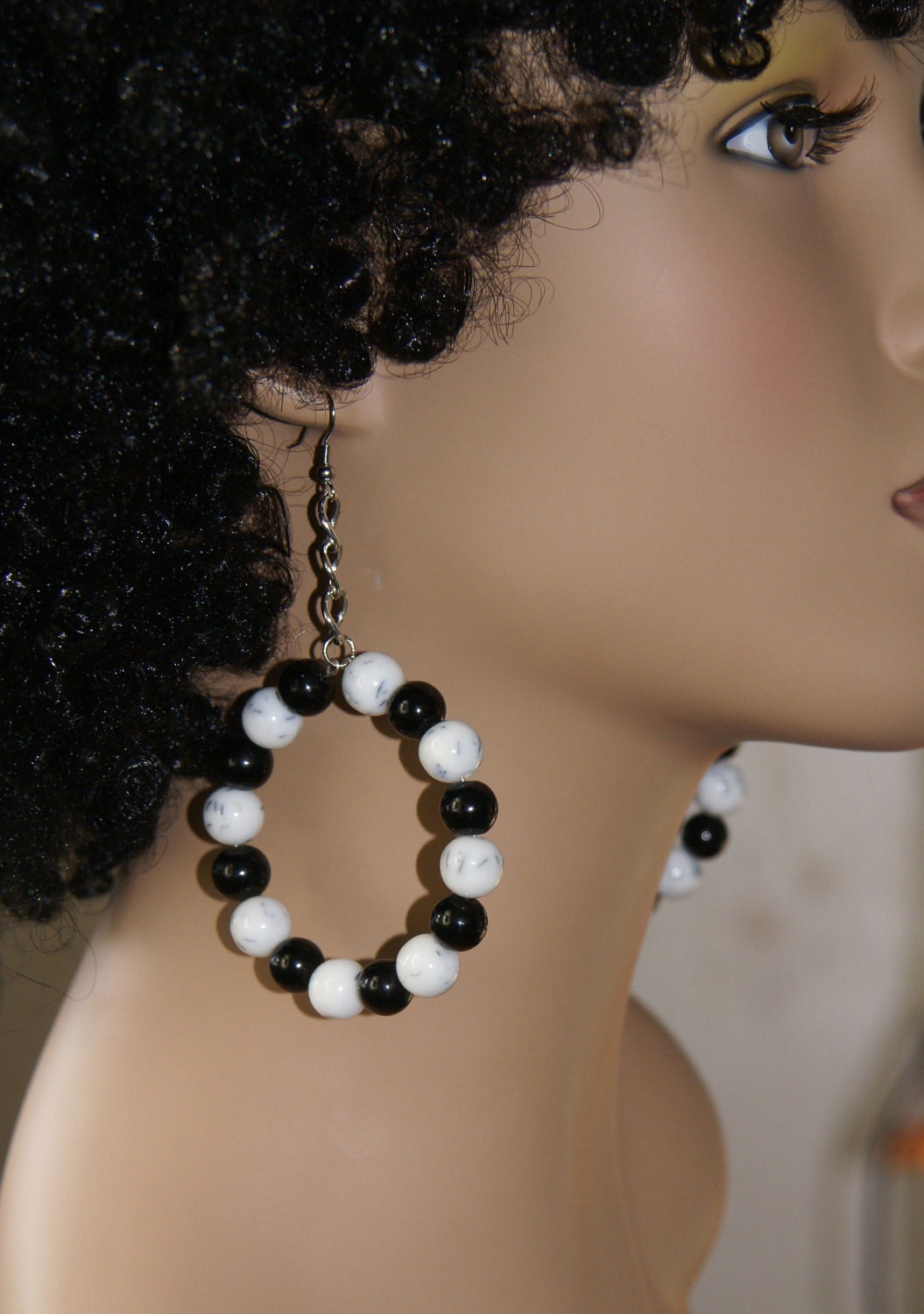 SALE-Beaded Hoop Earrings