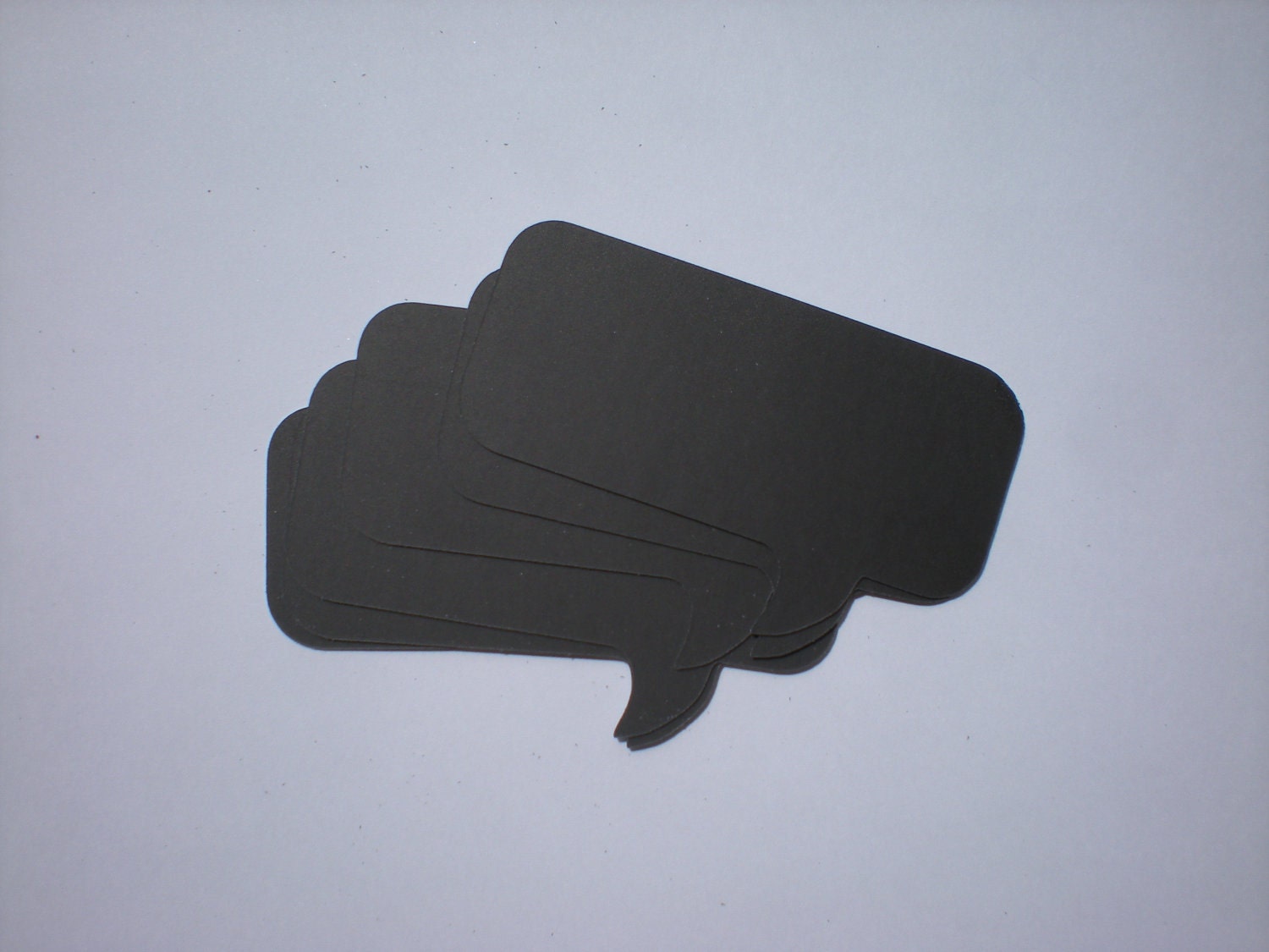 Double Sided Chalkboard Paper Cartoon Blurbs Black set of 6