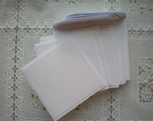 White Glitter Mini Cards with handmade envelopes, set of 6