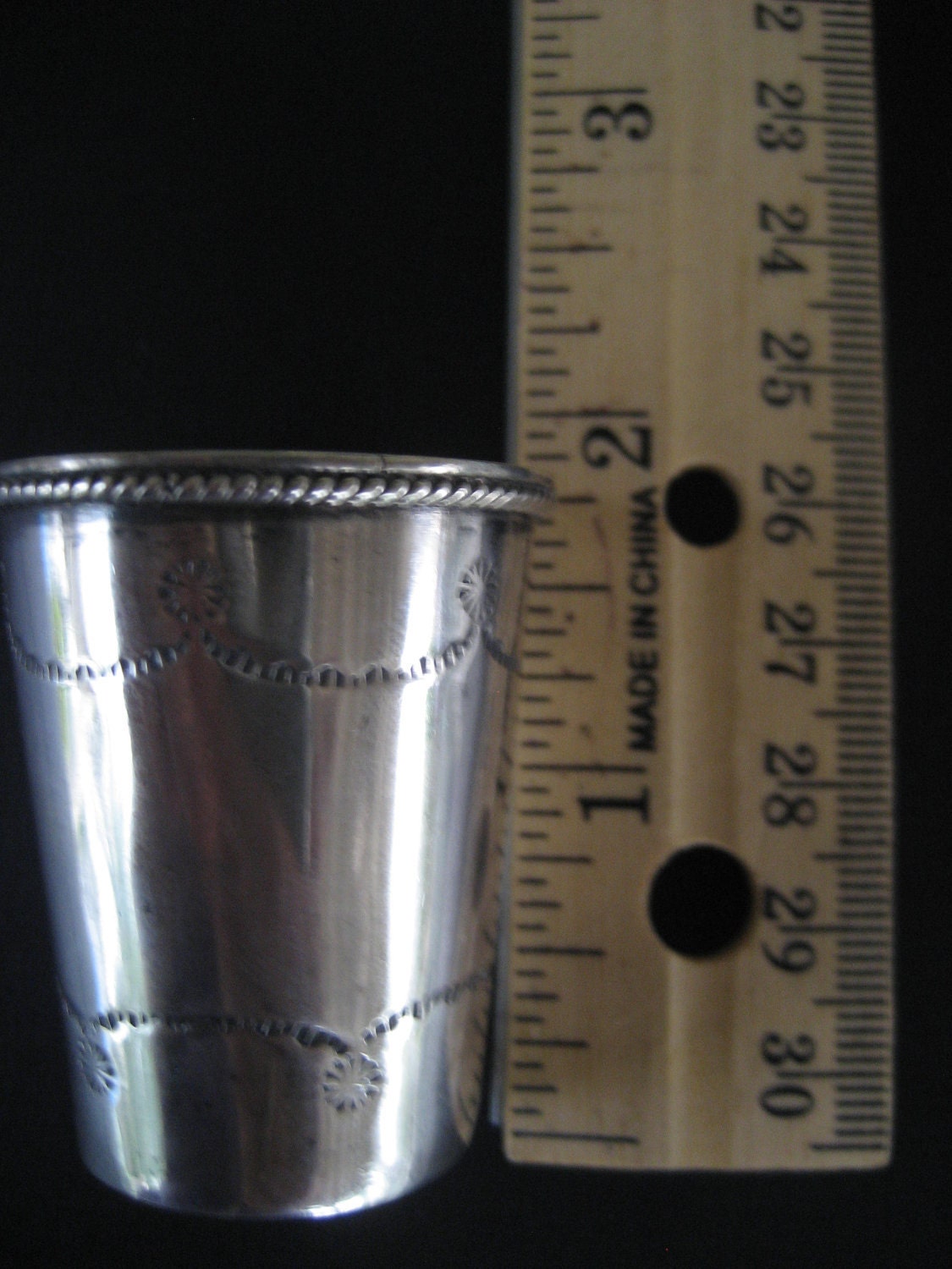 Vintage Antique Silver Shot Glass great Liquer Bar Accessory/Reserved for GreenEyedEnvy