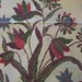 Cotton Floral Fabric with Blue Green Red Plum Purple Colors and Butterfly Design Cream Backround 7 Yards