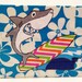 Surfing Shark Sea Turtle Hawaiian Blue Flowers Duct Tape Wallet