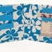 Surfing Shark Sea Turtle Hawaiian Blue Flowers Duct Tape Wallet
