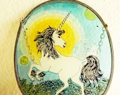Vintage Plastic Colorful Unicorn Stained Glass