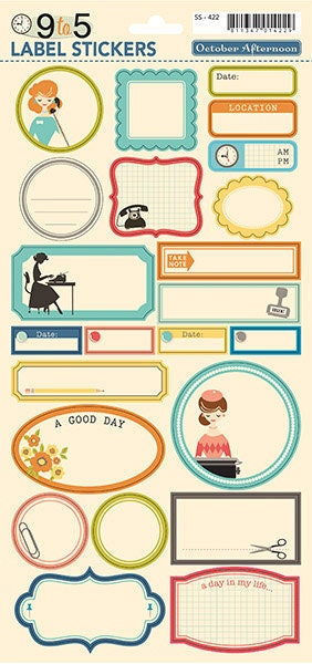 October Afternoon 9 to 5 Label Stickers