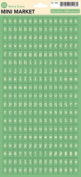 October Afternoon Cakewalk Mini Market Stickers - Mint & Creme