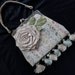 Vintage Tapestry Handbag With Rose, Shabby Chic Style