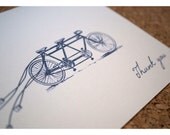 Thank You Note Cards for Tandem Bike Wedding Invitations