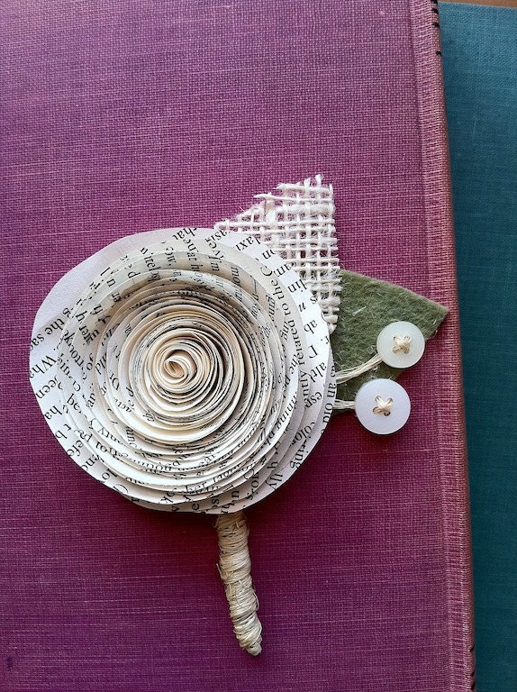 Unique Recycled Paper Boutonnière