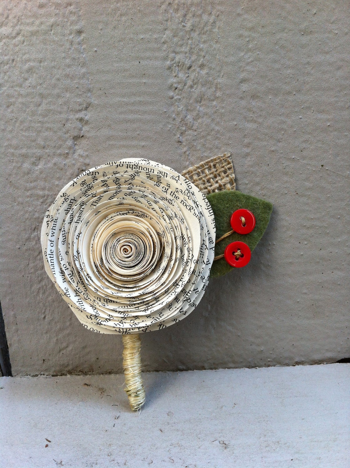 Unique Recycled Paper Boutonnière