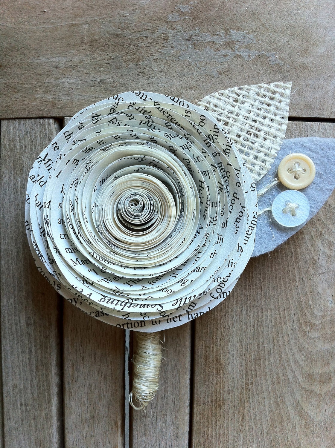 Unique Recycled Paper Boutonnière