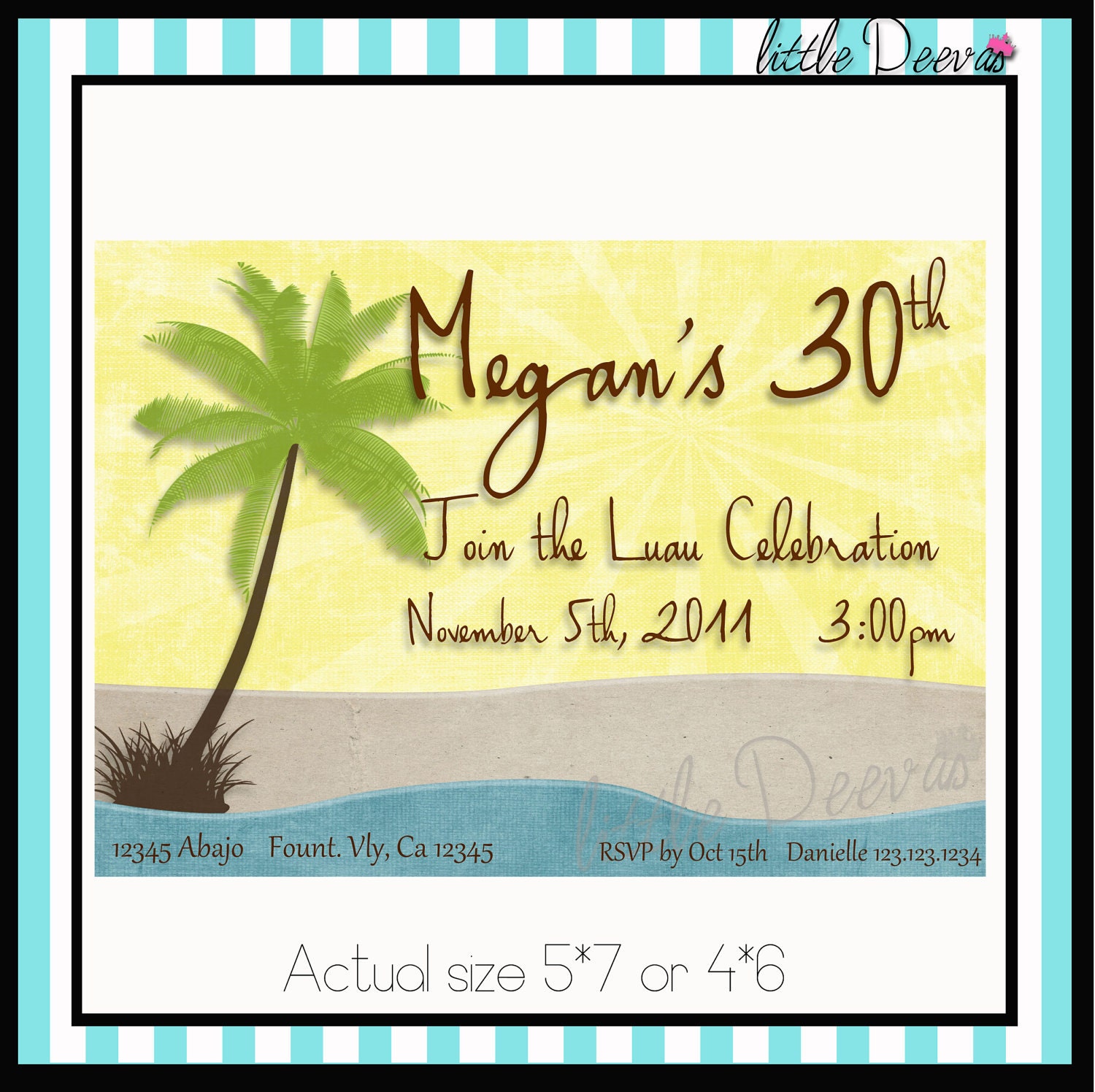 Beach Birthday Invitations