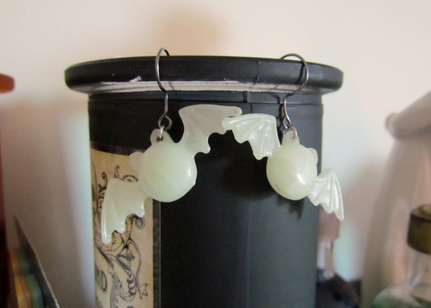 Glow-in-the-Dark Bat Earrings