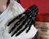 Shiny Black Skeleton Hand Hair Clip