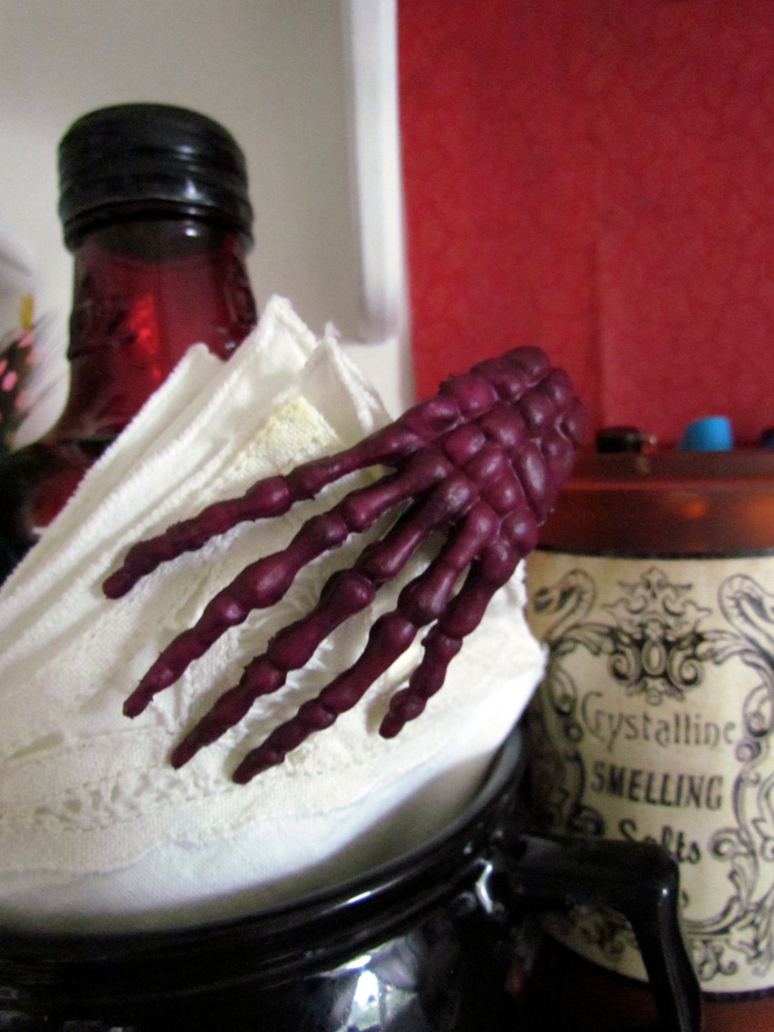 Prune Purple Skeleton Hand Hair Clip