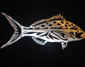 Sport Fishing Artwork Yellowtail Snapper Aluminum Marine Outdoor Decor