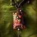 Bohemian gypsy cluster necklace - vintage textile and beads