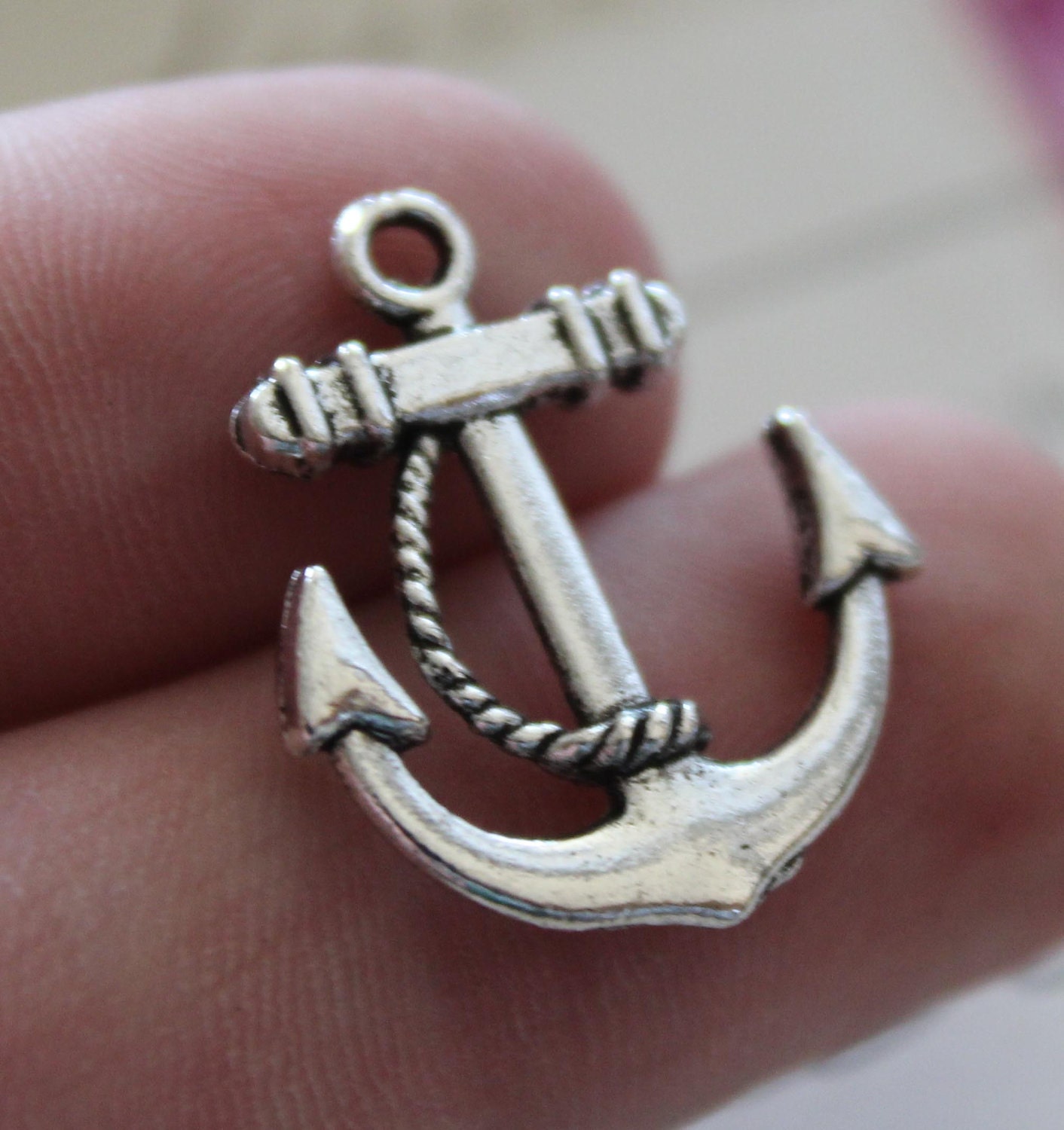 WHOLESALE Anchor Charms Antique Silver 20x23mm 20pcs - Ships Immediately from California - SC193a