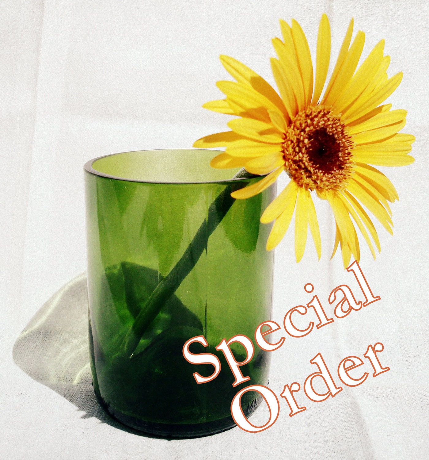 Special Order for Darktrader Clear Wine Bottle Tumblers Repurposed by Garden Daisies Studio