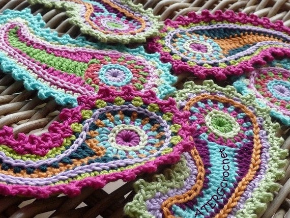 Crochet pattern paisley by ATERGcrochet