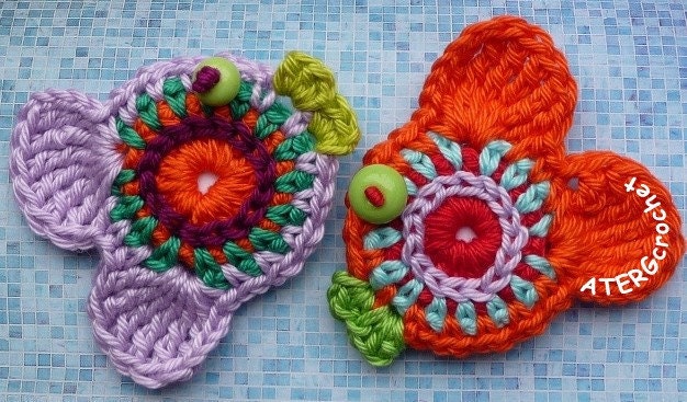 Fish magnet set lilac/orange