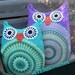 Crochet pattern owl cushion by ATERGcrochet in two sizes