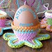 Crochet pattern colorful flower eggcup by ATERGcrochet