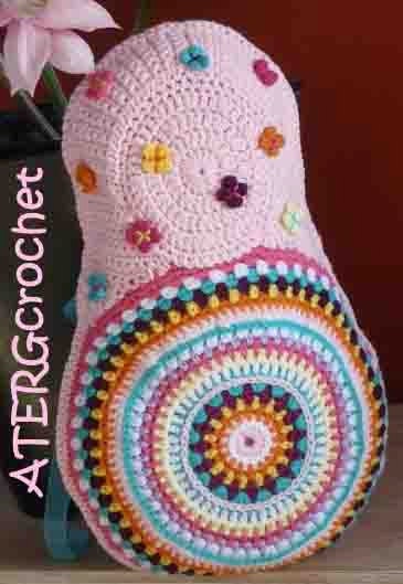 Crochet pattern Matryoshka cushion by ATERGcrochet