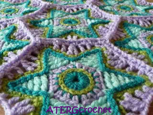 Crochet pattern hexagon 'falling star' by ATERGcrochet