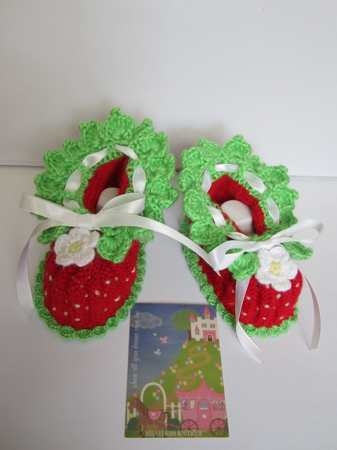 Crochet Baby Booties. Crochet Red Strawberry. Flower Baby Booties. Crochet Strawberry Booties. Crochet Baby Girl Booties.