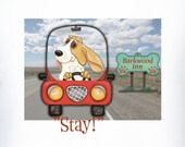 Basset hound t shirt, Cotton t-shirt, Dog Print, Humor, Funny, short sleeve, Whimsical Art, Painting, Fathers Day Gift