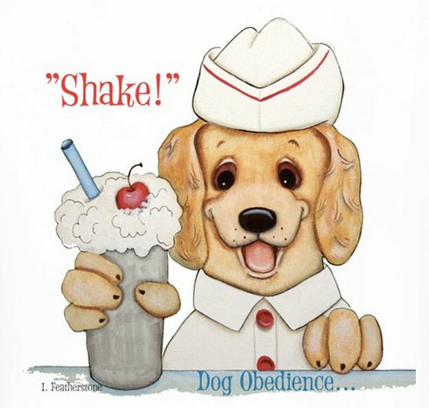 Golden Retriever Whimsical Art T-Shirt Dog Obedience Shake Dog Commands