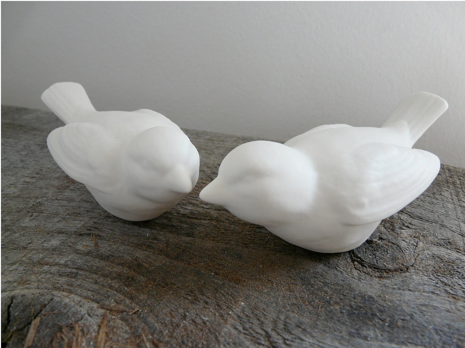 Porcelain Bird Cake Topper, Love Bird Set of 2 Ceramic Figurines