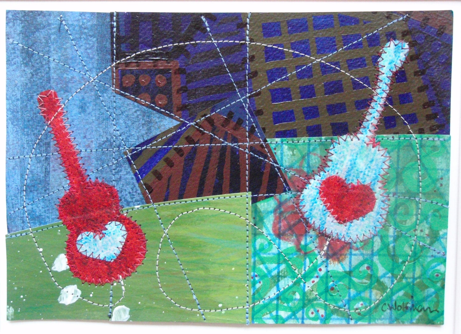 Original Painting with Guitars titled Playing from the Heart