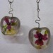 earrings, APPLES, filled with flowers. jewelry with natural flowers and resin