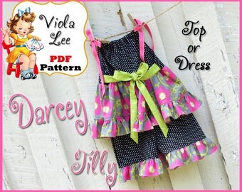 Darcey...Girl's Ruffled Pillowcase Dress & Pillowcase Top Pattern. PDF Pattern. INSTANT DOWNLOAD. Girl's Dress Pattern. Toddler Pattern,