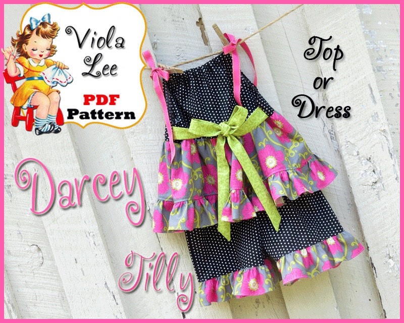 Darcey...Girl's Ruffled Pillowcase Dress & Pillowcase Top Pattern. PDF Pattern. INSTANT DOWNLOAD. Girl's Dress Pattern. Toddler Pattern